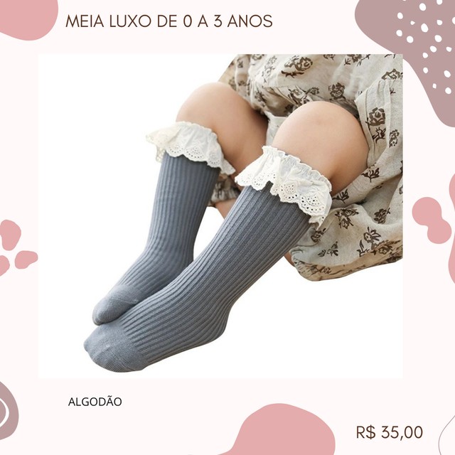 Meia 3/4 algodão ou arrastão - Foto 3