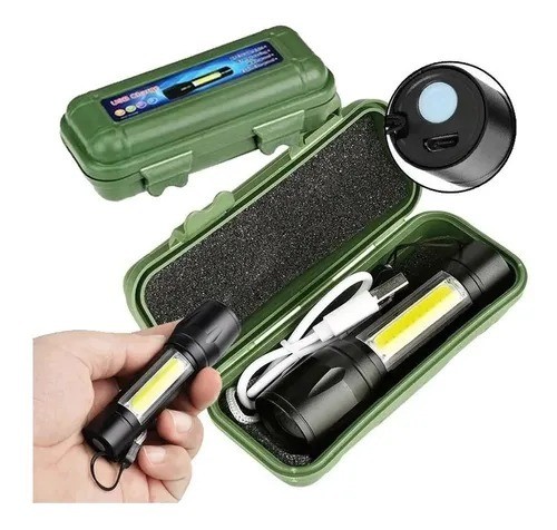 Mini Lanterna Tática Usb Recarregável 