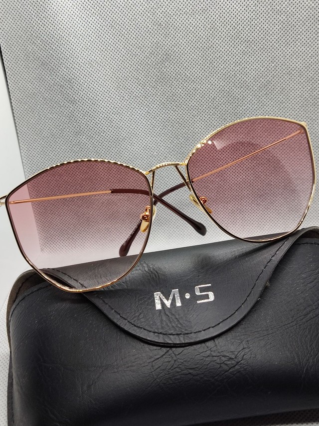 Óculos de Sol lente rosa, MS Case de couro. - Foto 3