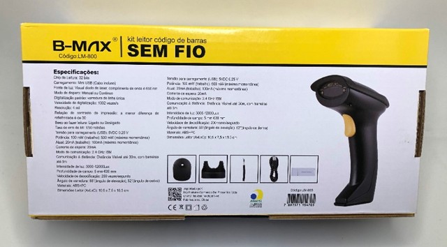 Leitor de Código de Barras B-Max LM-800 USB 5V Scanner Boletos Novo na Caixa - Foto 3