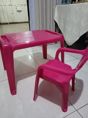 Mesa Infantil Rosa C/ Label, Caratinga Importados