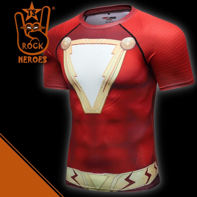 Camisa de Compressão Shazam! Rashguard Elastano Manga Curta - Foto 2