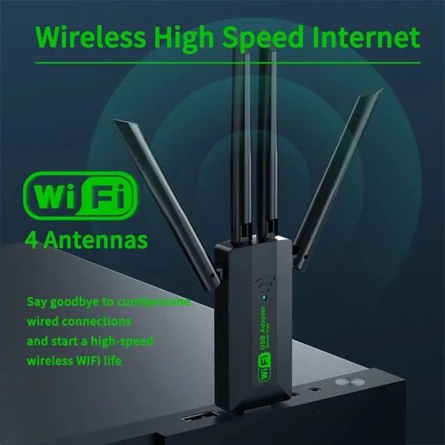 Adaptador Wi-Fi USB Dual Band, 1200Mbps, 2.4G, 5Ghz, 4 Antenas, 802.11AC, USB 3.0 - Foto 4