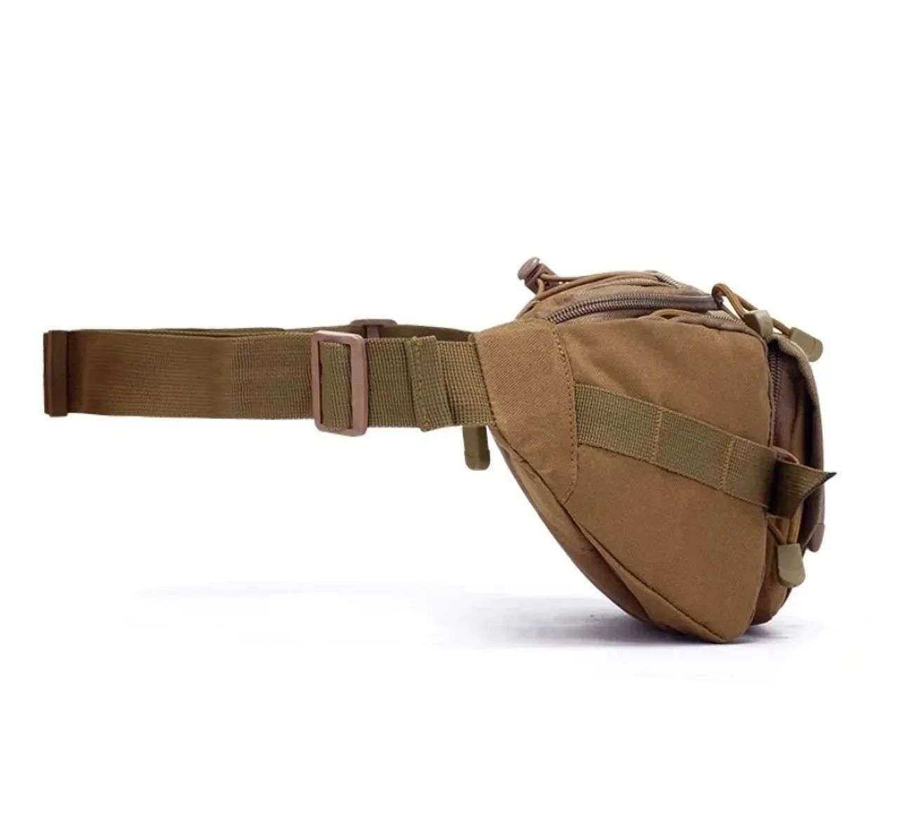 Pochete verde oliva, tatica, MOLLE, zíper e velcros - Foto 4
