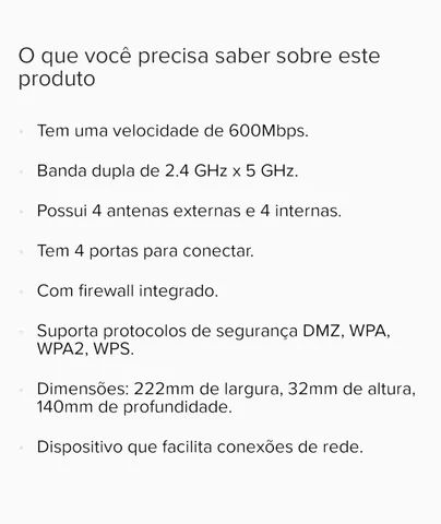 Roteador Wi-fi 6 Gigabit Dual Band Mesh 4 Antenas Intelbras W6 1500 - Foto 5