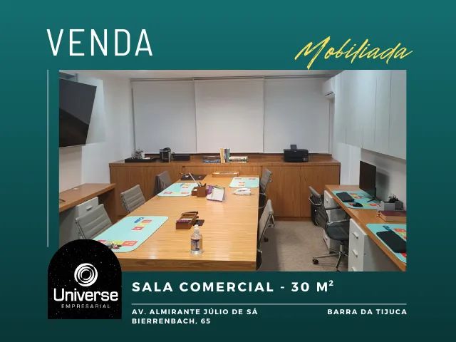 Sala Comercial Mobiliada - 32 mts - Barra da Tijuca - Condominio Universe - Foto 2