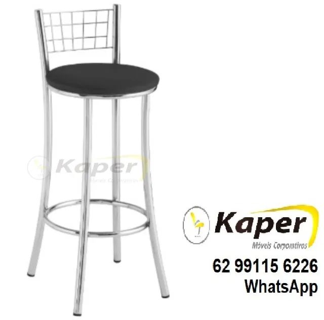 Banqueta alta cromada grade ( produto novo )