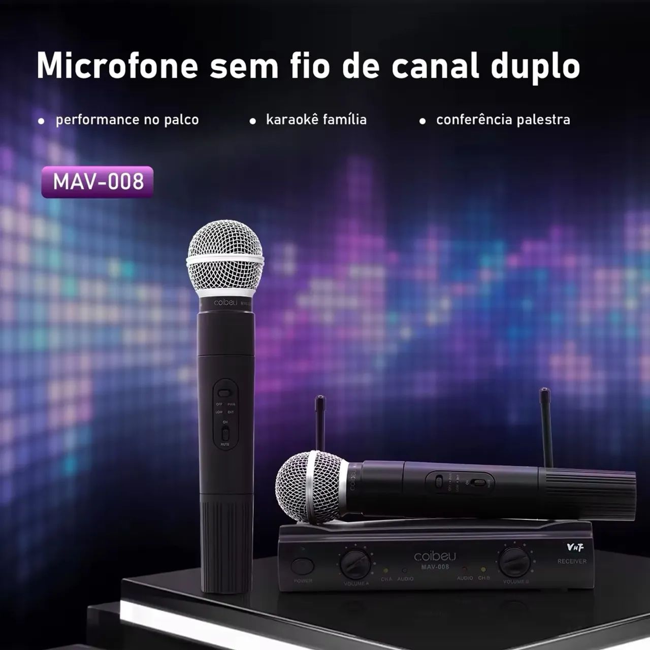 Microfone Duplo Sem Fio  - Foto 2
