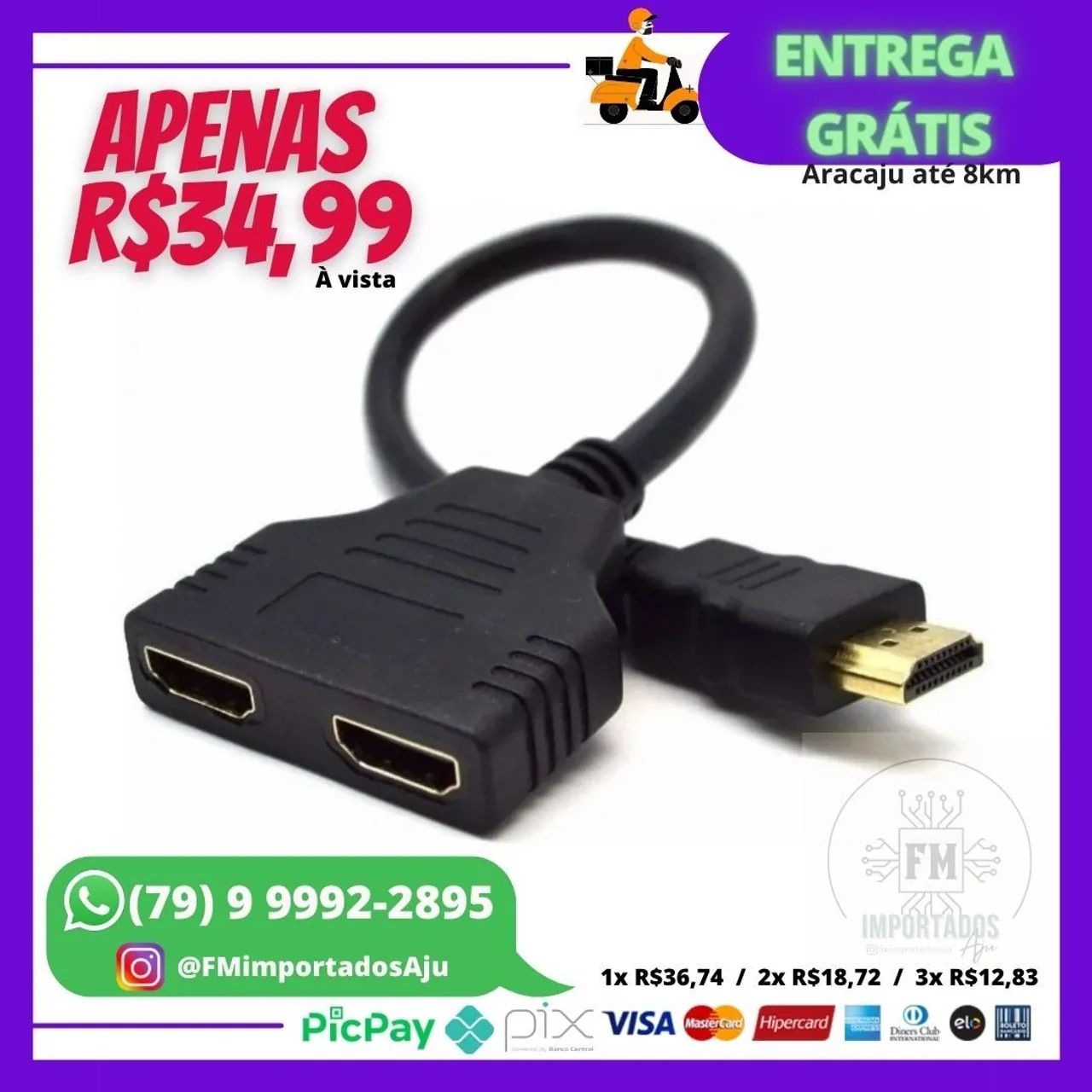 Cabo Y Hdmi duplicador 
