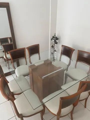 Mesa 8 lugares - Tampo de vidro