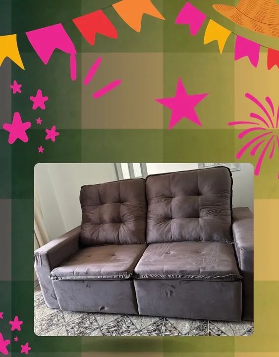 Lindo sofá retrátil de 2m, perfeito para você! 