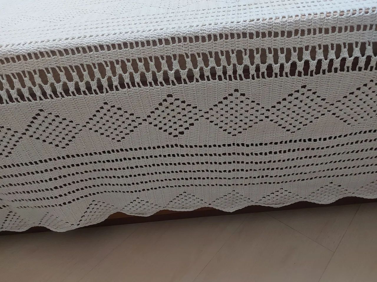 Colcha de Cama de Casal em CROCHÊ BEGE - Foto 2