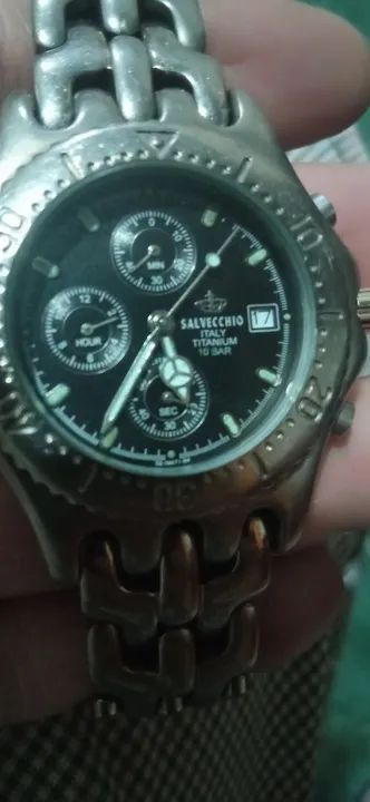 Relógio Salvecchio  Crepha . Titanium . Cronografo .Italiano . Raro - Foto 5