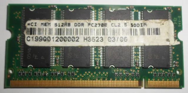 Memoria p/Notebook 512 MB64842095102978121