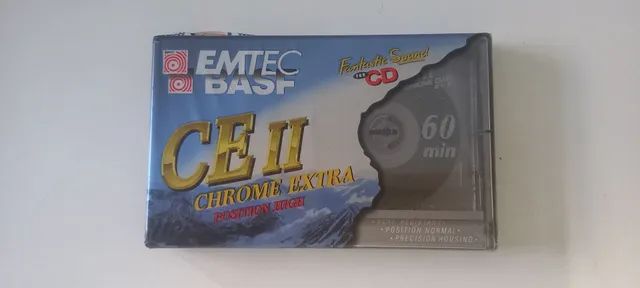 Fita cassete EMTEC BASF CE II   60 min (Lacrada)