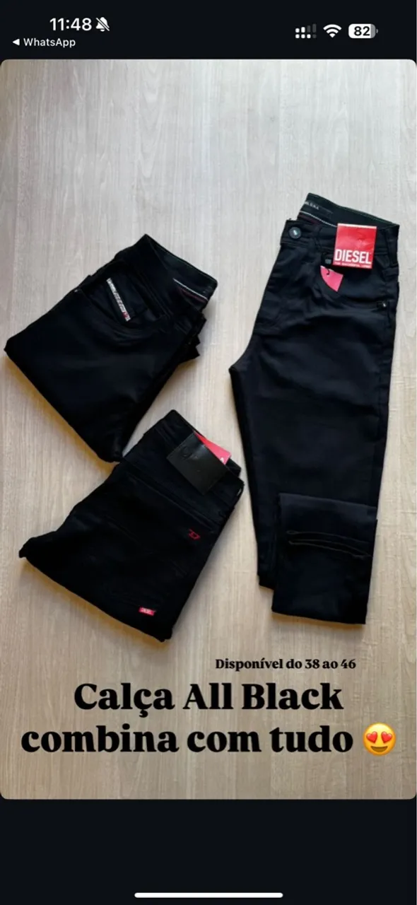 Calça All Black Diesel - 38 ao 46