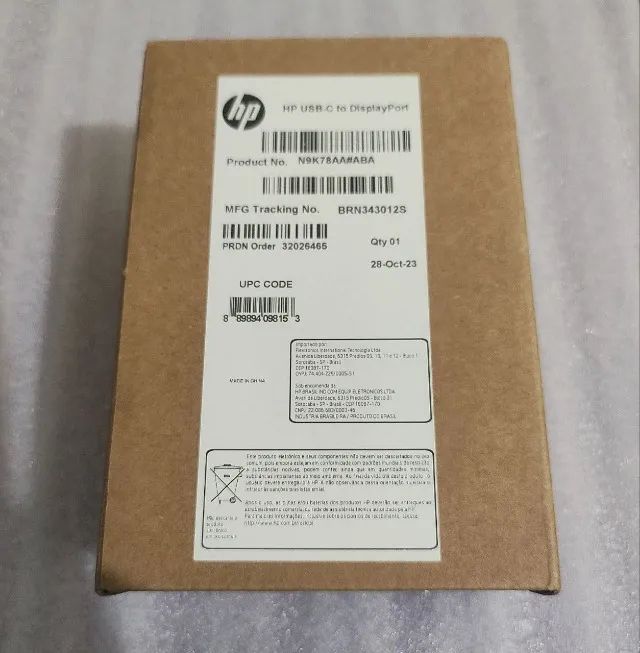 USB-C para DisplayPort  - Original HP - 4K 30Hz e 1080p 120Hz - Vídeo e Áudio  / R$: 85,00 - Foto 4