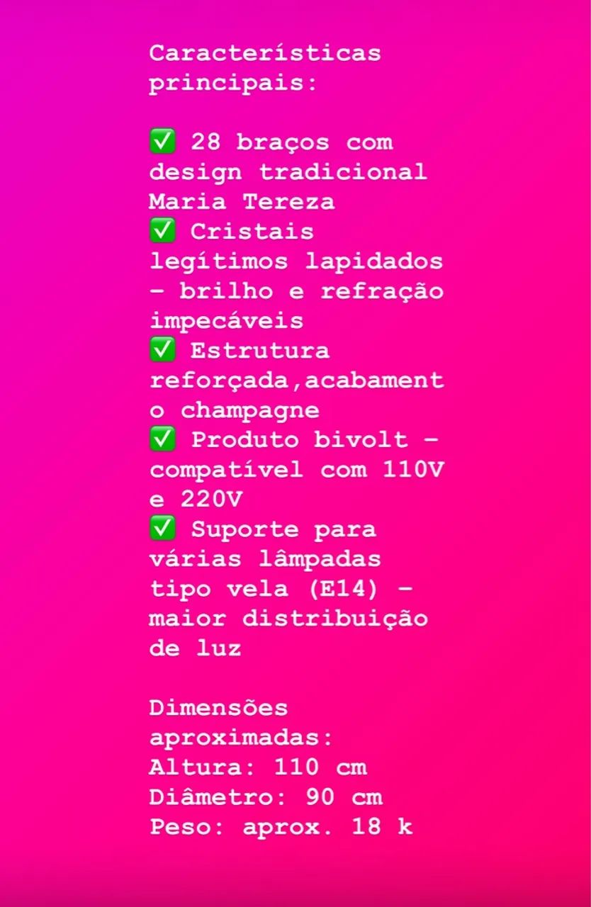 Candelabro Nice 28 - 28 braços - Champanhe - NOVO - Foto 3