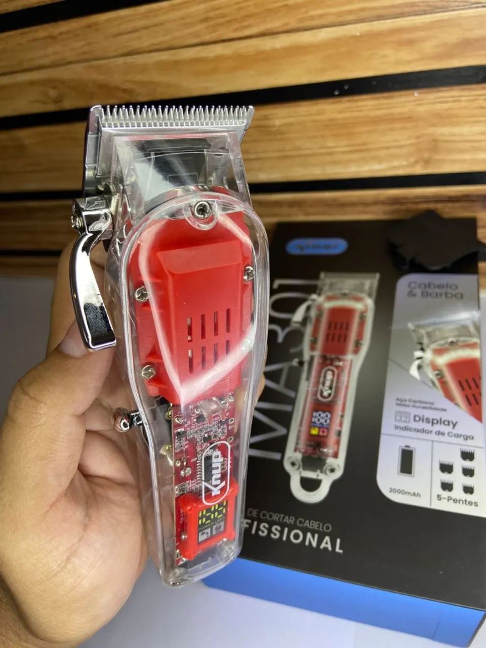 Máquina de Cortar Cabelo sem Fio com Display - MA301 Knup