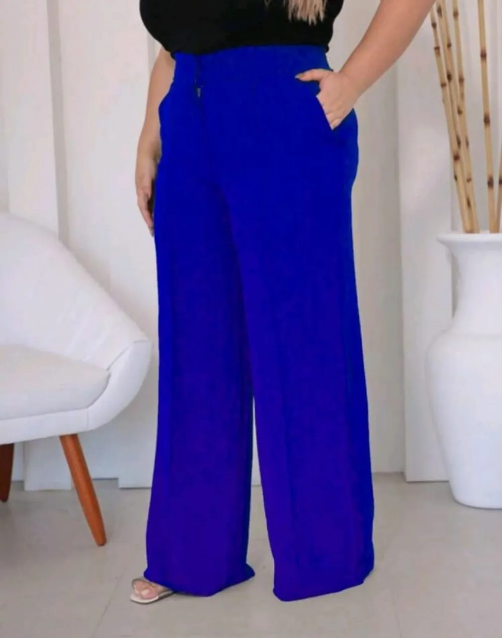 Calça Pantalona Azul Elétrica