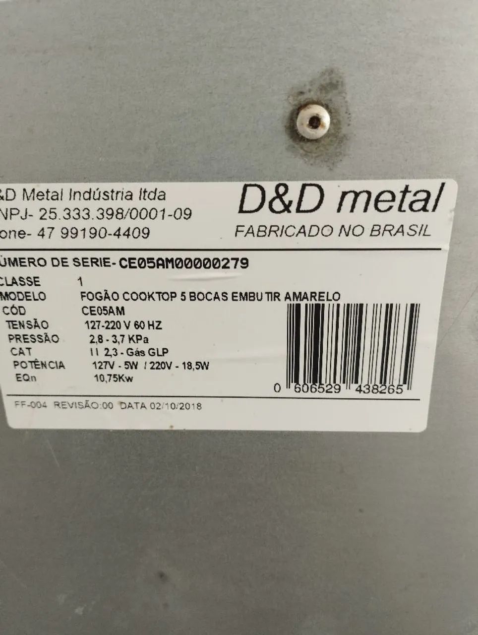 Cooktop 5 bocas D&D Metal - Usado  - Foto 2