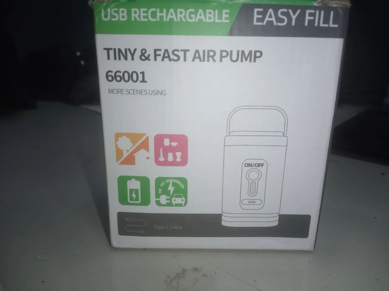 Bomba de ar elétrica portátil compressor s/ fio inflator deflator p/ infláveis só tem fora