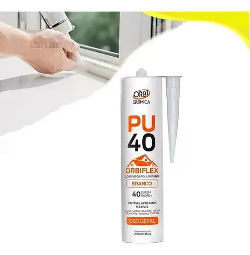 ADESIVO SELANTE PU40 ORBIFLEX USO GERAL BRANCO 380G - Foto 3