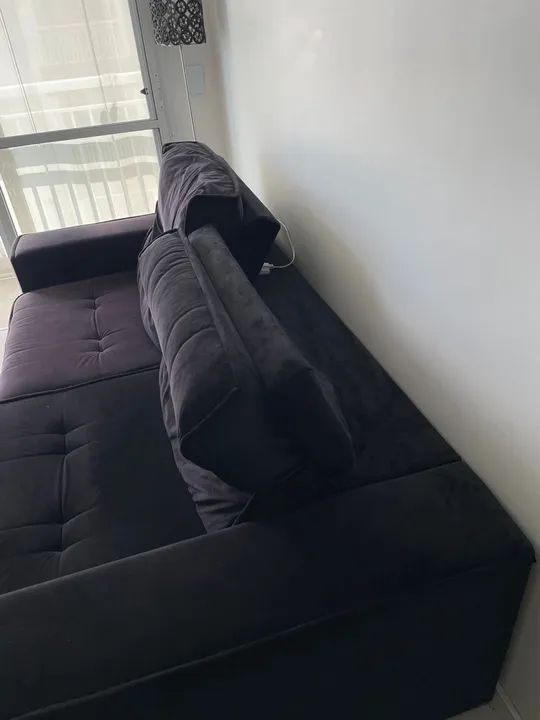 Sofá retrátil e reclinável preto - Foto 5