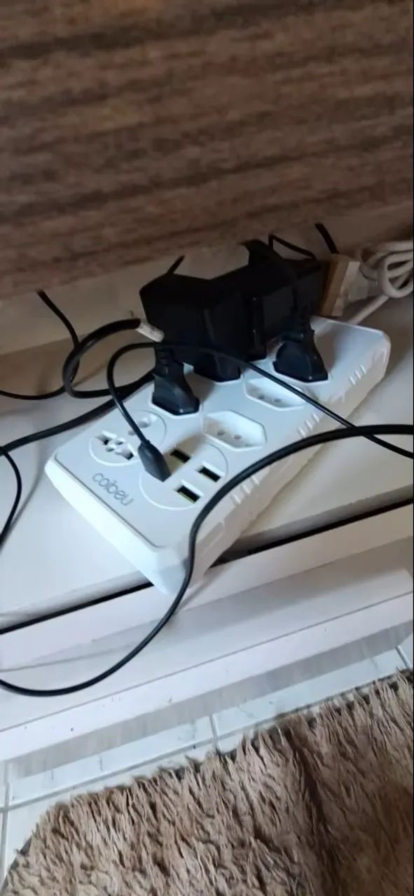 extensão tomada usb plug?filtro de linha para pc?extensão eletrica cor branco  lacrado - Foto 4