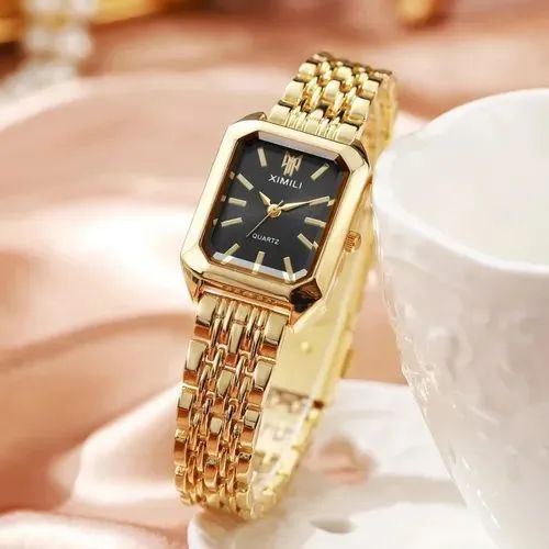 Relógio Feminino Dourado e Preto - Foto 2