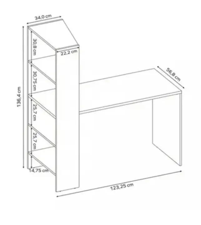 Mesa reta com prateleiras  - Foto 4