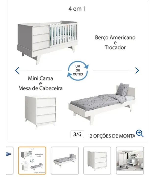 Berço Americano com trocador/comoda e colchão conservadíssimo - Foto 5