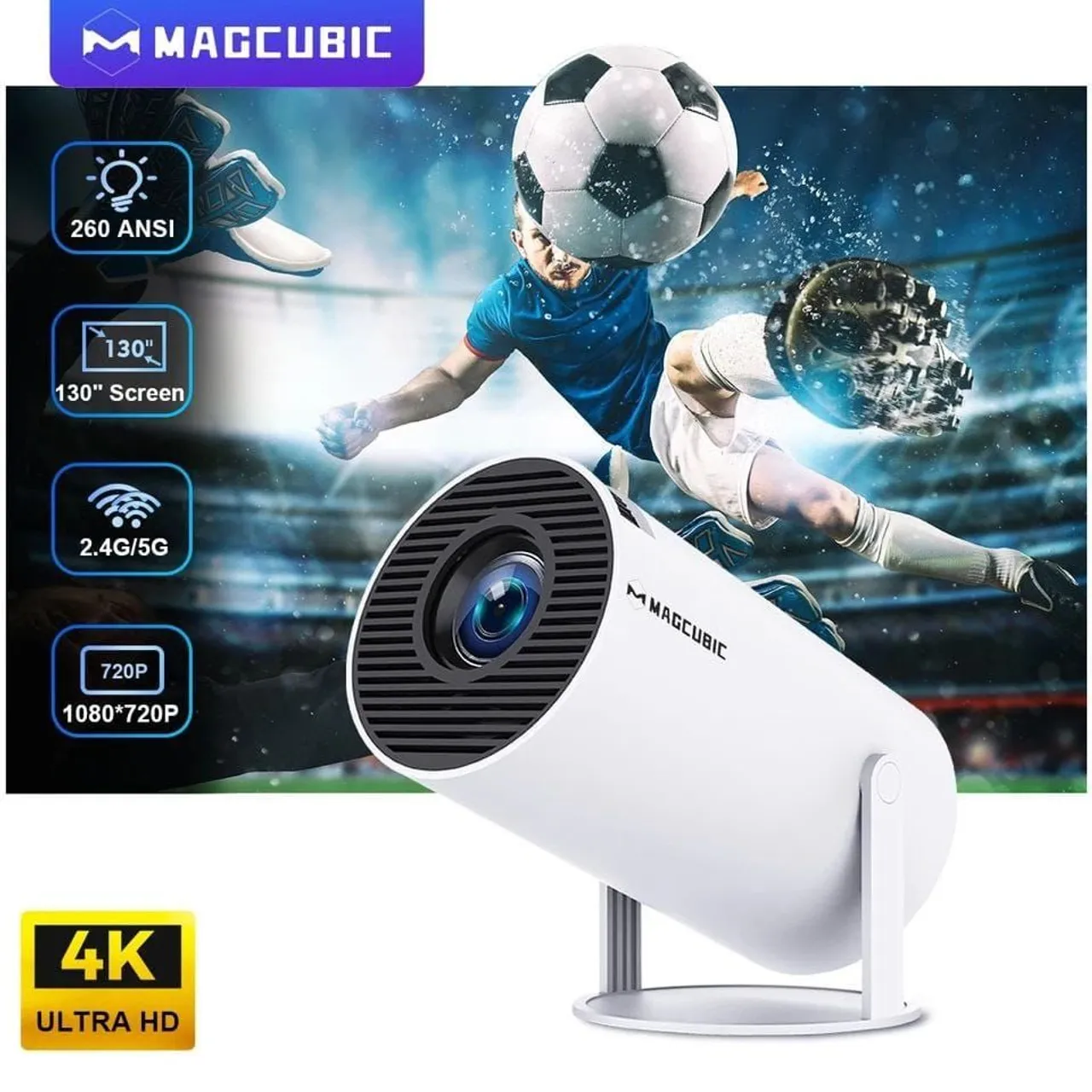 Projetor HD MAGCUBIC hy 300 com 260 ANSI lumens