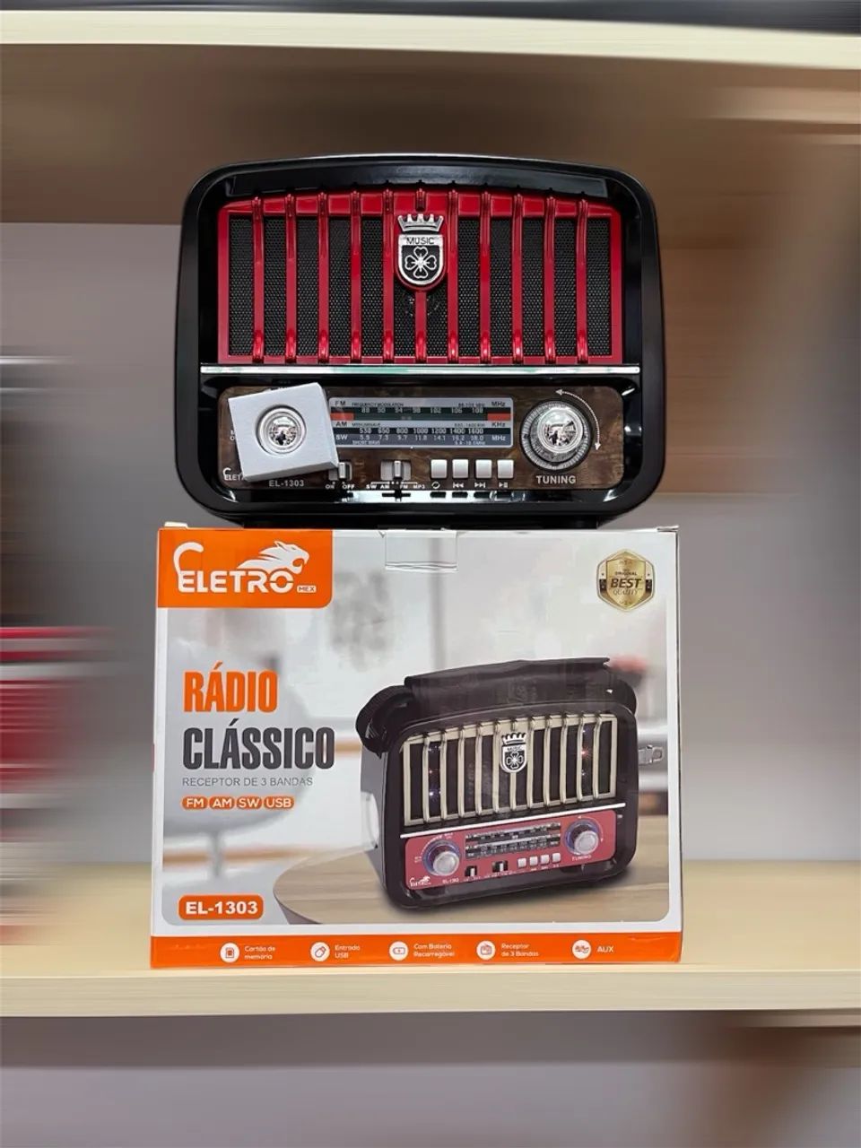Radio clássico ELETRO FM,AM,SW,USB!