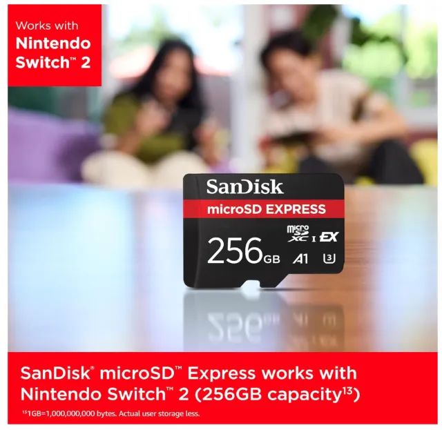SanDisk Cartão expresso microSD Express de 256 GB - Funciona com Nintendo-Switch 2 - Foto 2