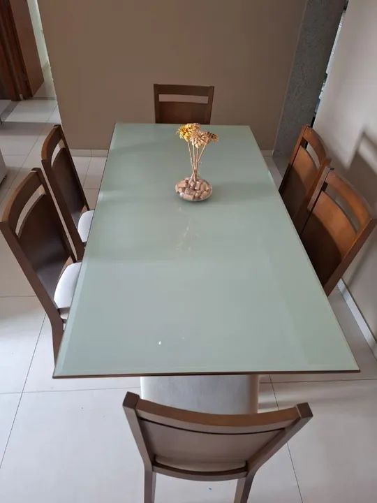 Mesa de Jantar de Vidro com 6 Cadeiras - Foto 3