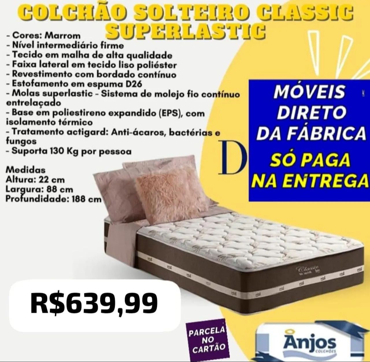 COLCHÕES SOLTEIRO PAGA NA ENTREGA  - Foto 4