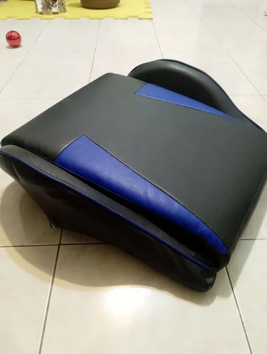 Assento para cadeira Gamer Preta e Azul - Conforto e Estilo