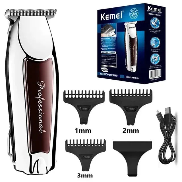 Máquininha de Acabamento Cortar Cabelo Kemei Km-9163