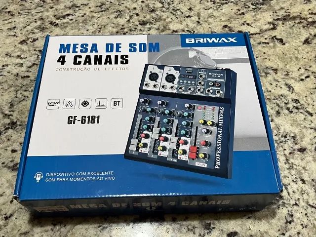 Mesa de Som 4 Canais Bluetooth USB MP3 Efeito Eco Gabinete de Metal - Foto 4