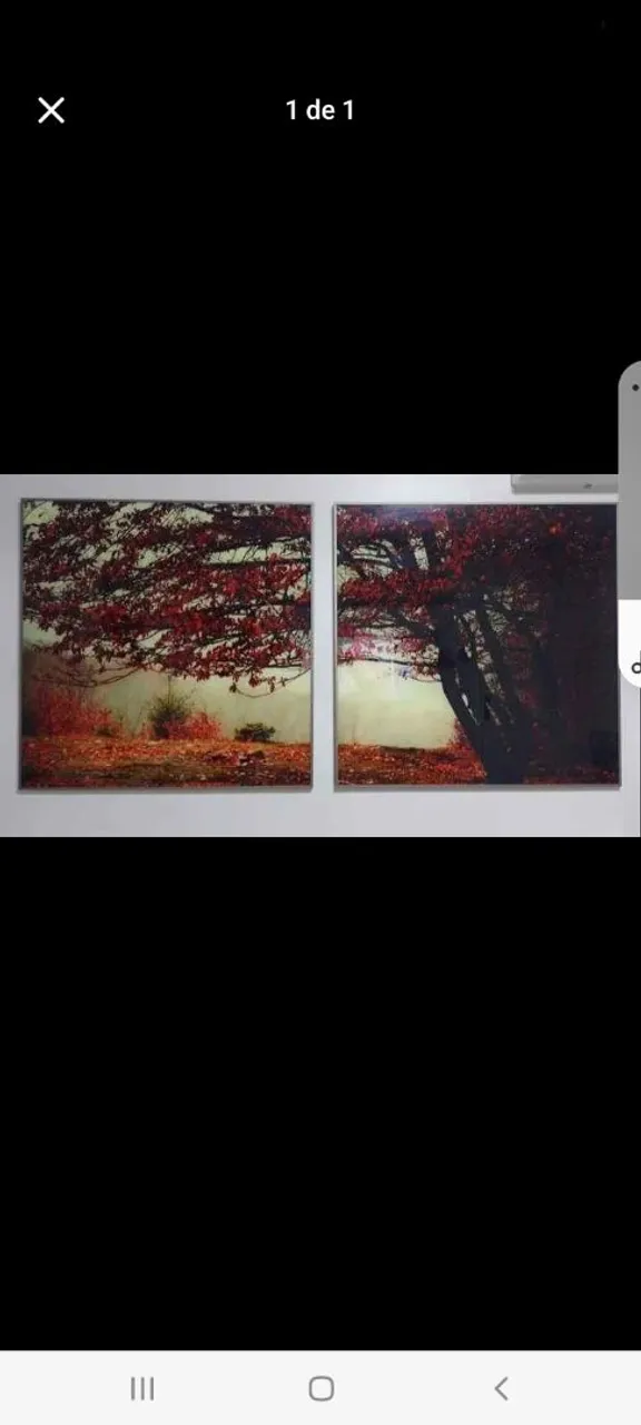 Par de Quadros Paisagem Outono 90x90 cada