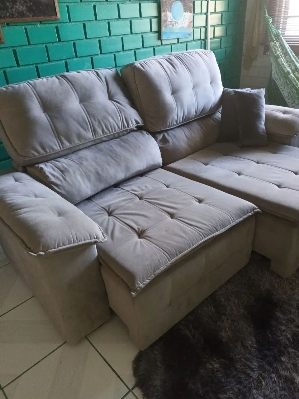 Sofá com Chase, Recliñável e Rodinhas ! - Foto 5