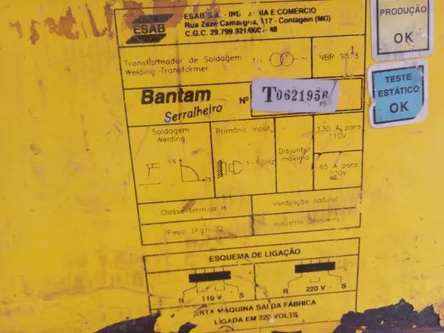 Máquina de solda bantam serralheiro 