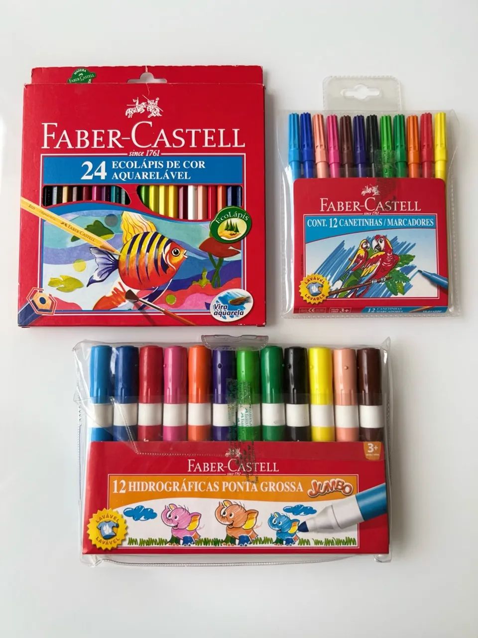 Kit escolar canetinhas + lápis de cor 