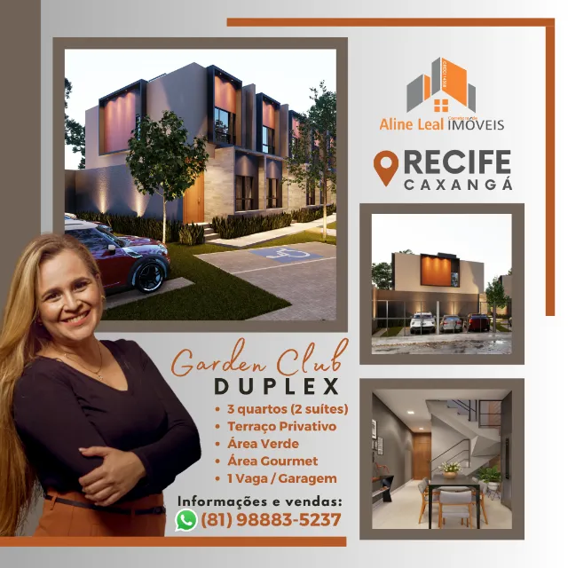 Duplex com 3 quartos e 2 suites na Caxangá - Recife