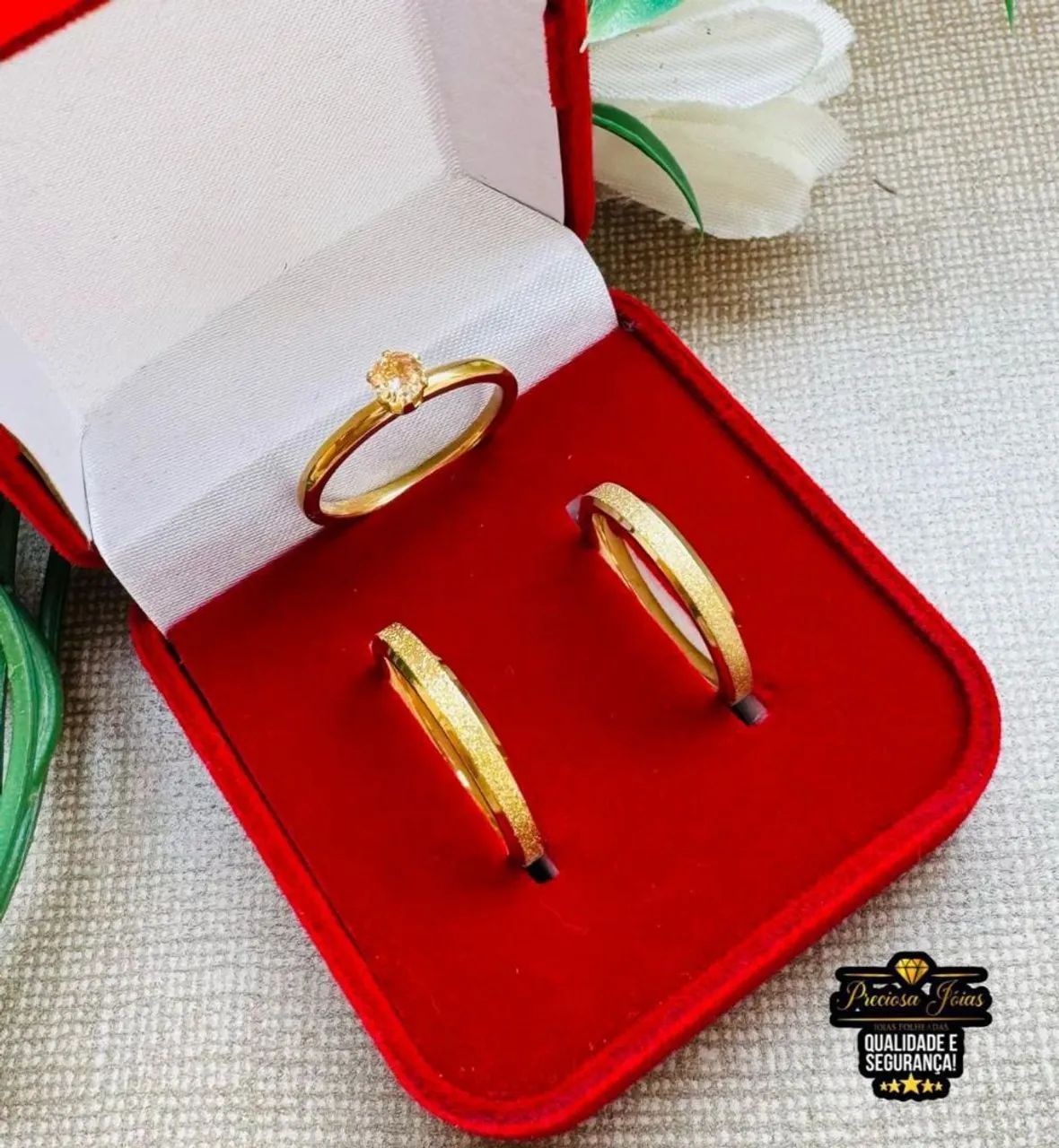 Conjunto de alianças - Foto 2