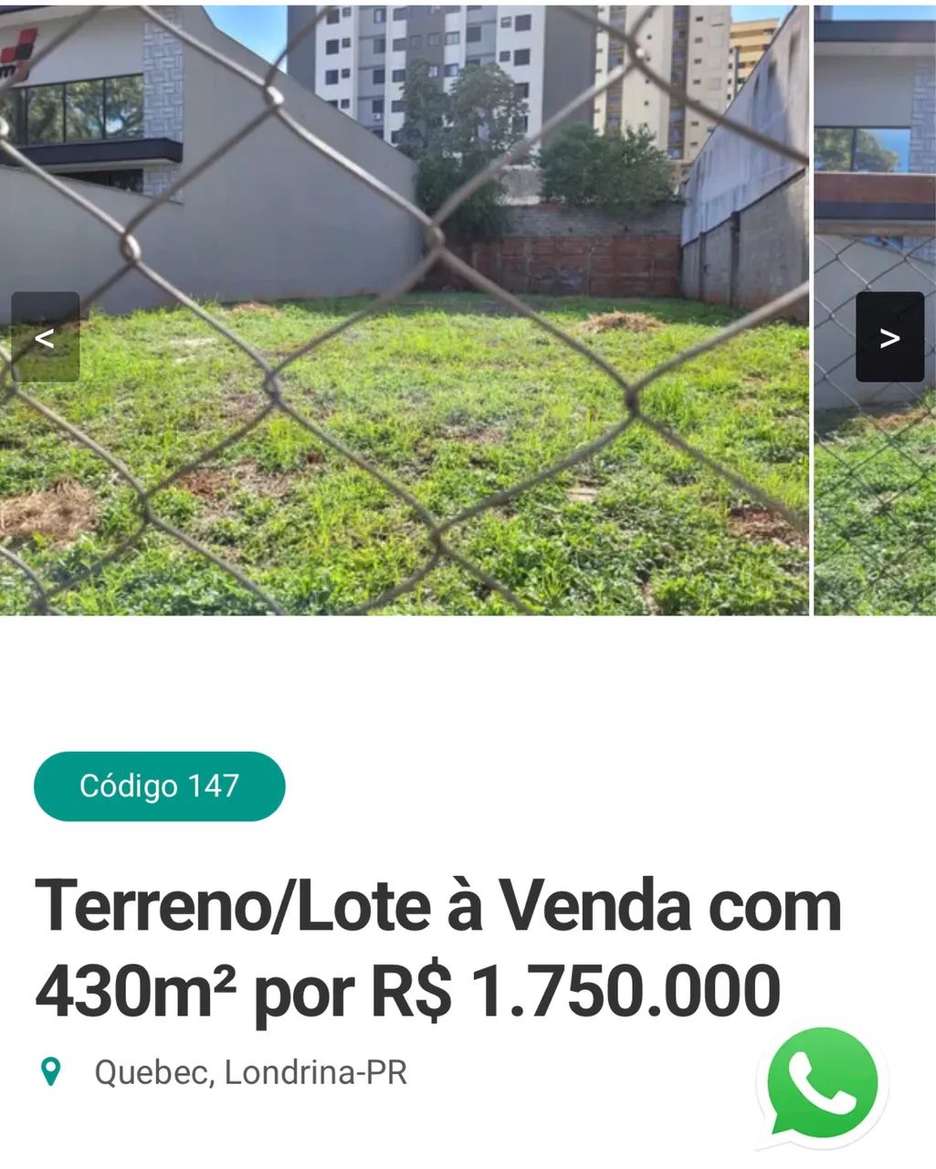 Terreno/Lote à Venda com 430m2