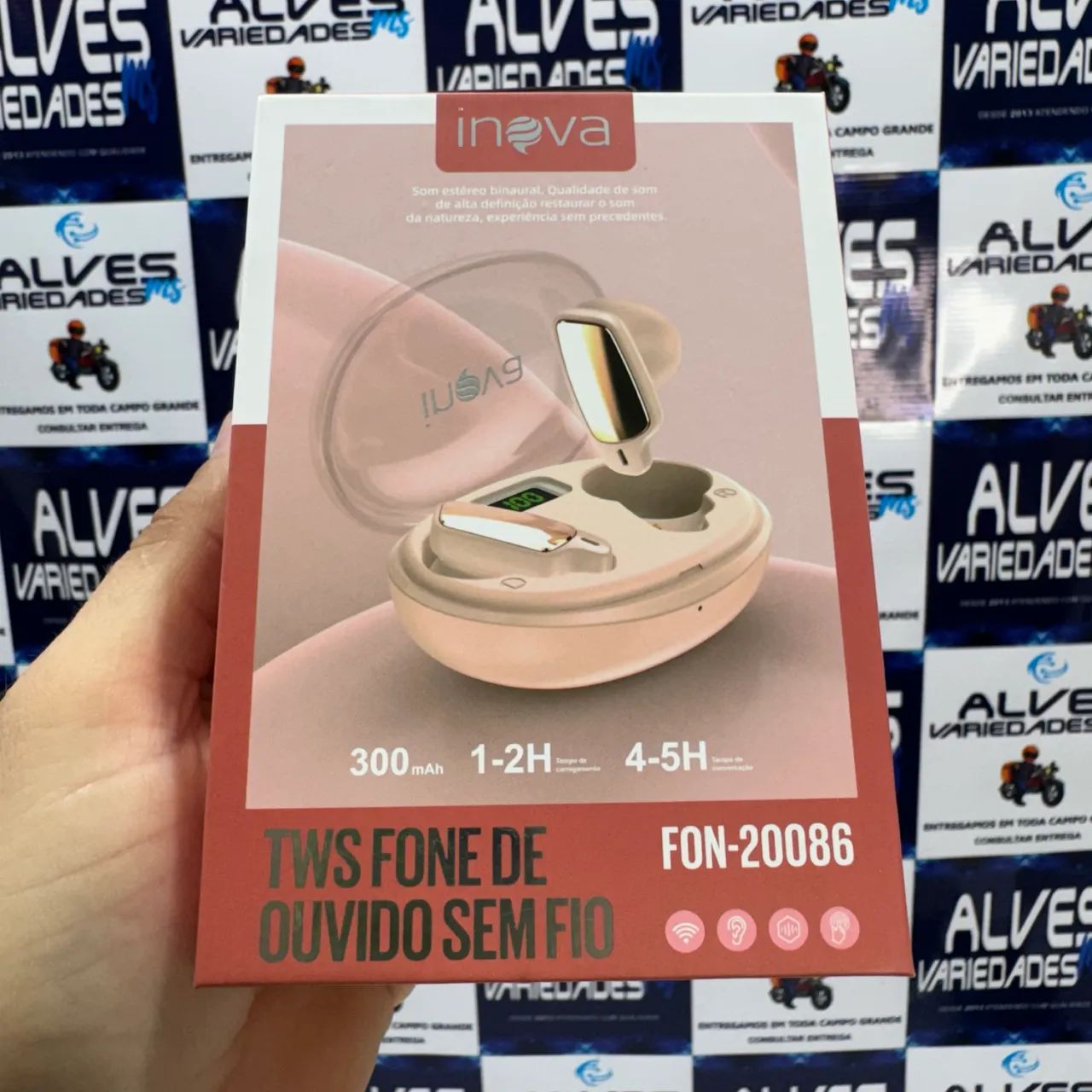 Fone de ouvido bluetooth com visor digital 