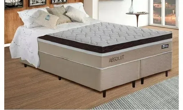 KING SIZE completo Base Box + Colchão (Colchão Molas ensacadas 193x203)