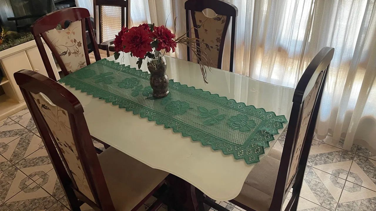 Mesa de vidro bisotê 1.40x90 - Foto 5
